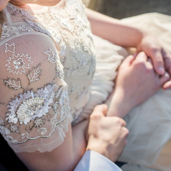 BHLDN Dresses & Skirts - Sakara beaded tulle wedding dress